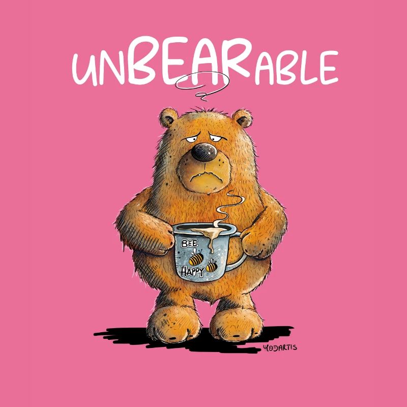 Jeu de mots insupportable du matin grouch ours avec café