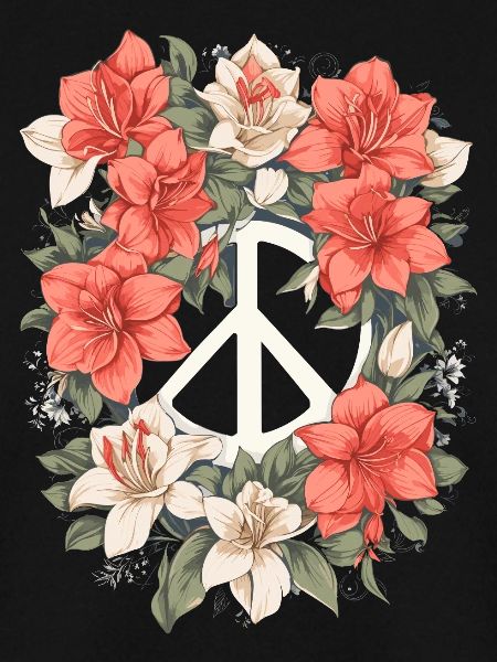 Friedenszeichen mit Blumen