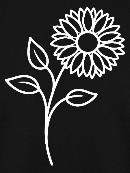 Sonnenblume One Line Blumenmotiv