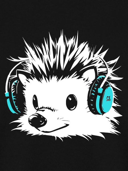 Igel mit Kopfhörer