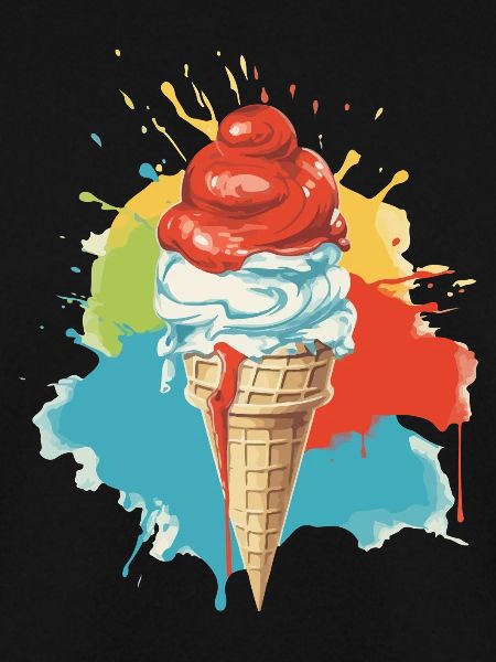 Italienisches Vanille-Erdbeer-Eis