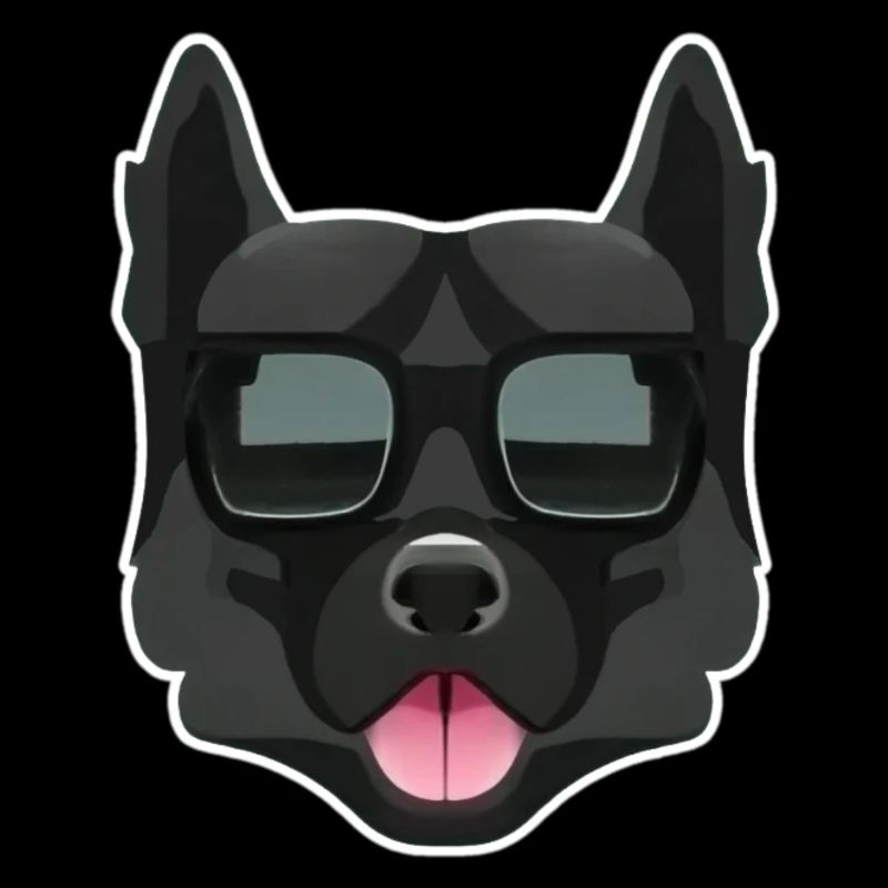Schwarzer Hund mit Sonnenbrille