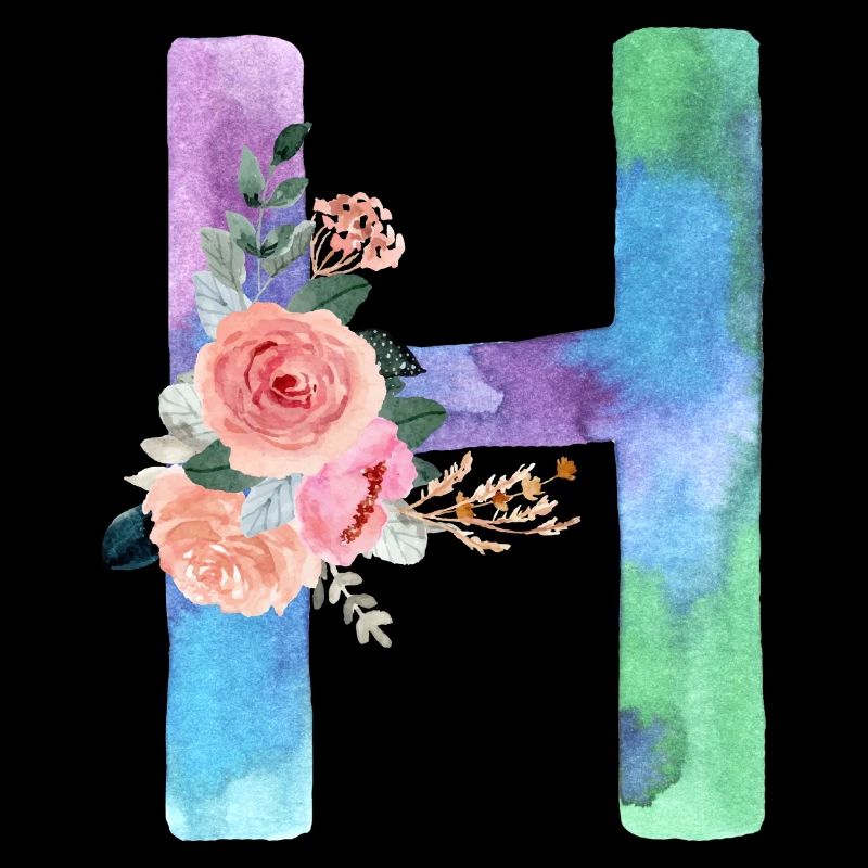 Lettre H watercolor