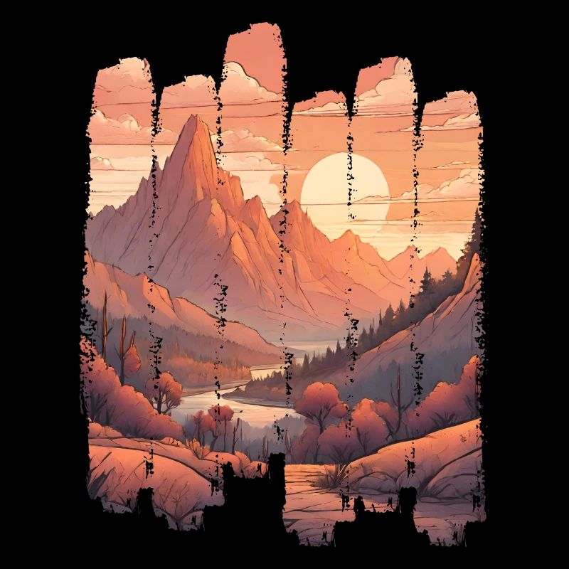 Naturlandschaft Sunset Mountains