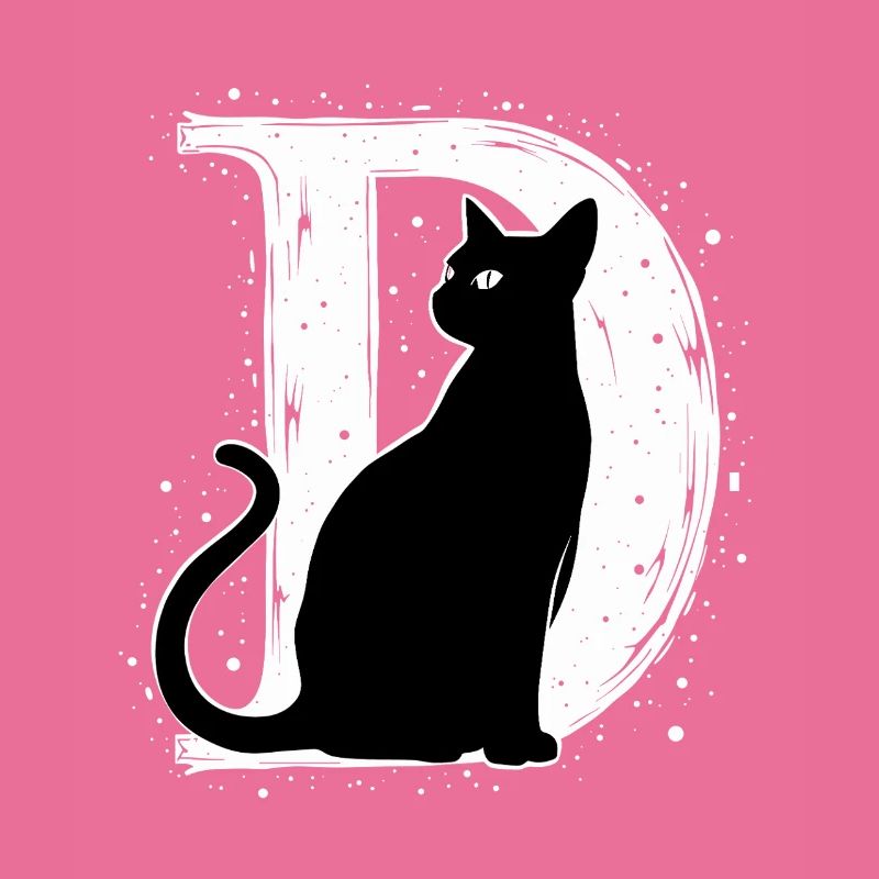 Letter D with cat