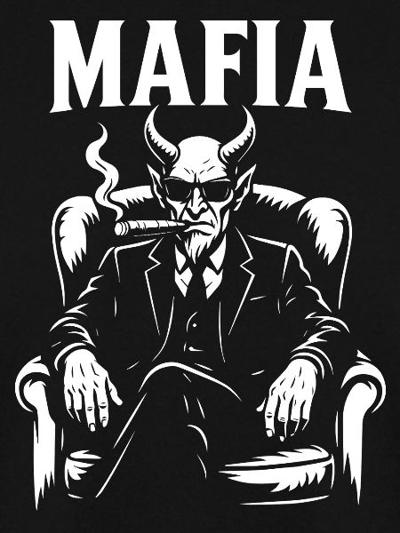 Mafia Mephisto Zigarre rauchend