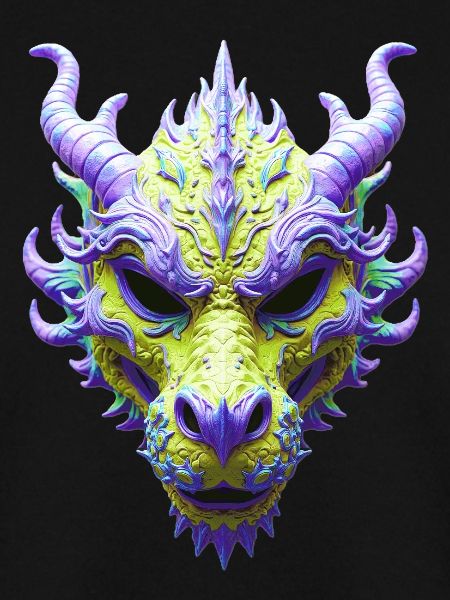 Aurora-Grüne Drachenmaske