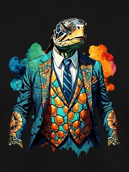 Schildkröte im Anzug