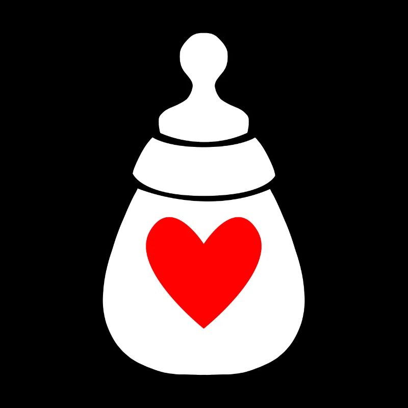 Bouteille de lait avec coeur