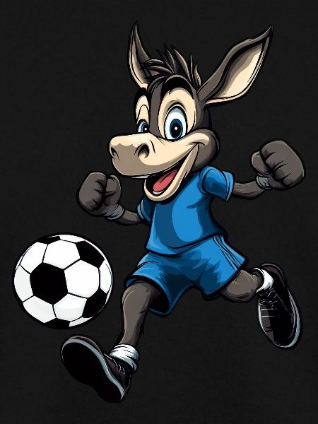Esel Fussball (blau)
