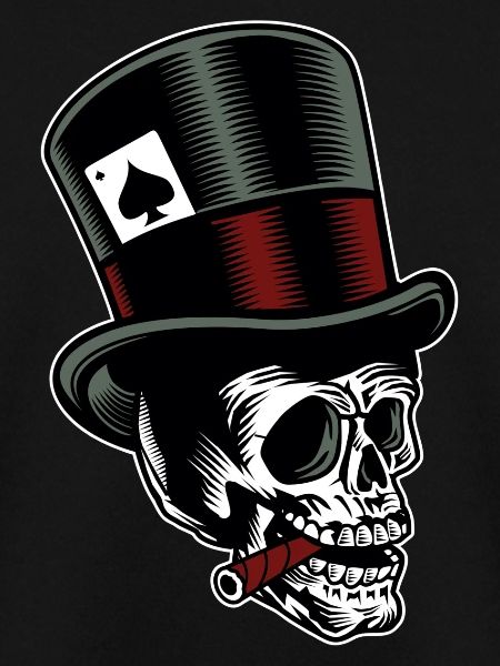 Totenkopf mit Zylinder