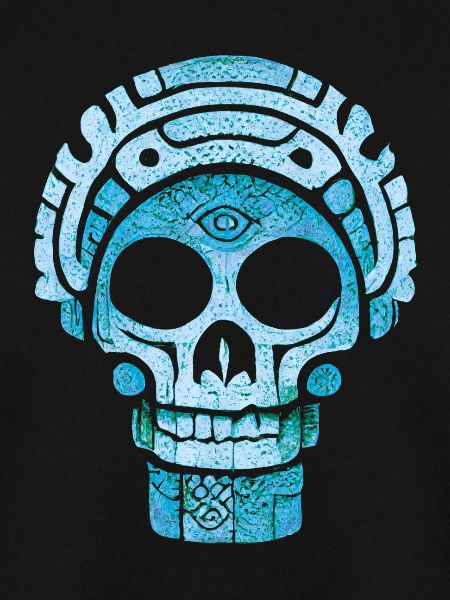 Blauer Maya-Schädel