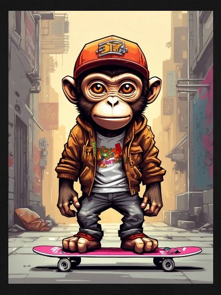 Skate-Monkey im Großstadt-Style