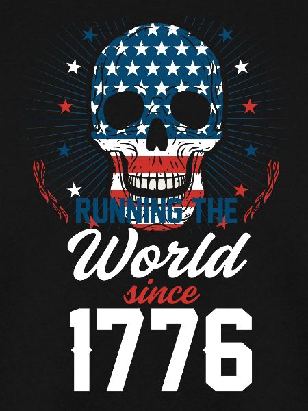Amerikanischer Flagenschädel mit Historie