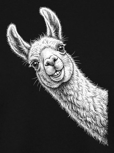 Lustiges peeking Lama