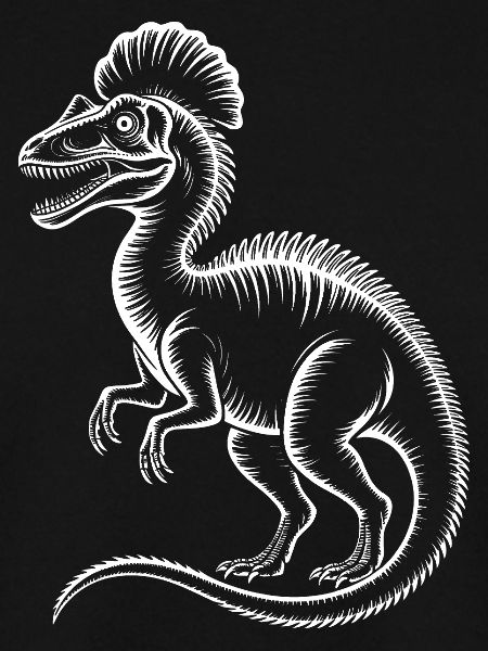 Dino Linienzeichnung Silhouette