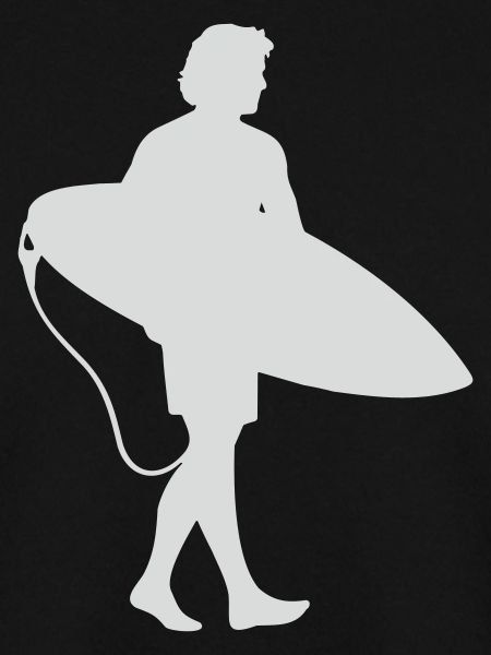 Surfer Silhouette am Surfbrett