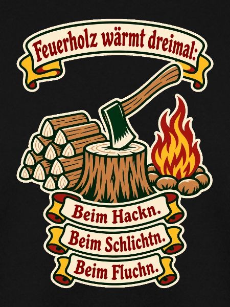 Feuerholz wärmt dreimal