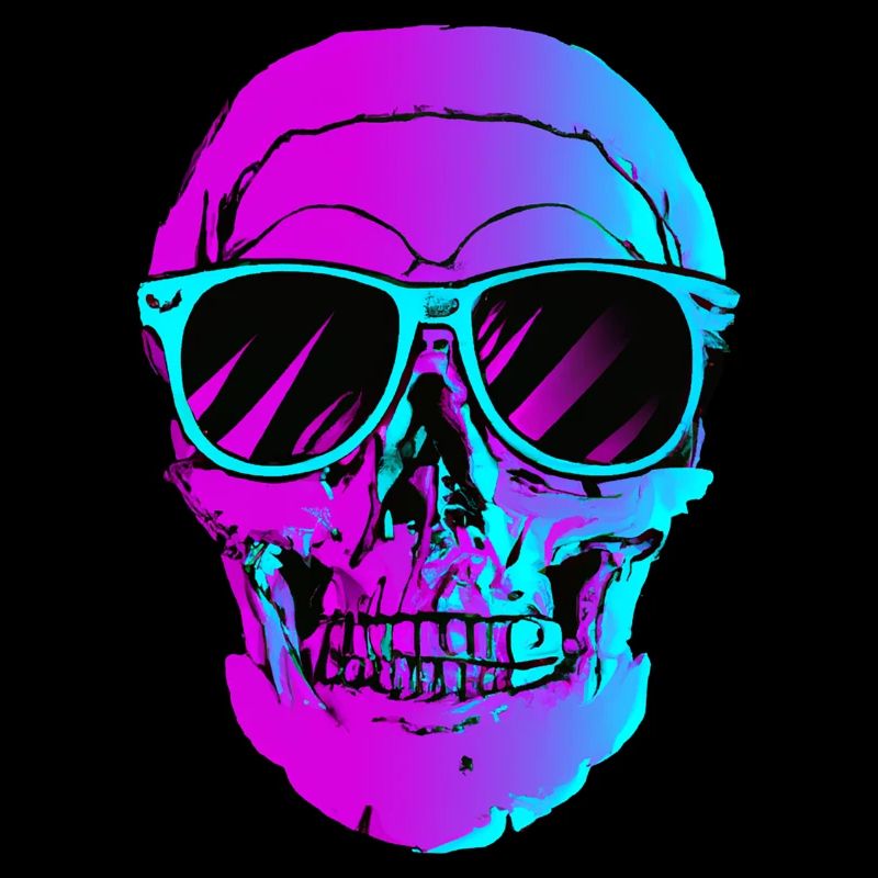 Synthwave Retro Skull