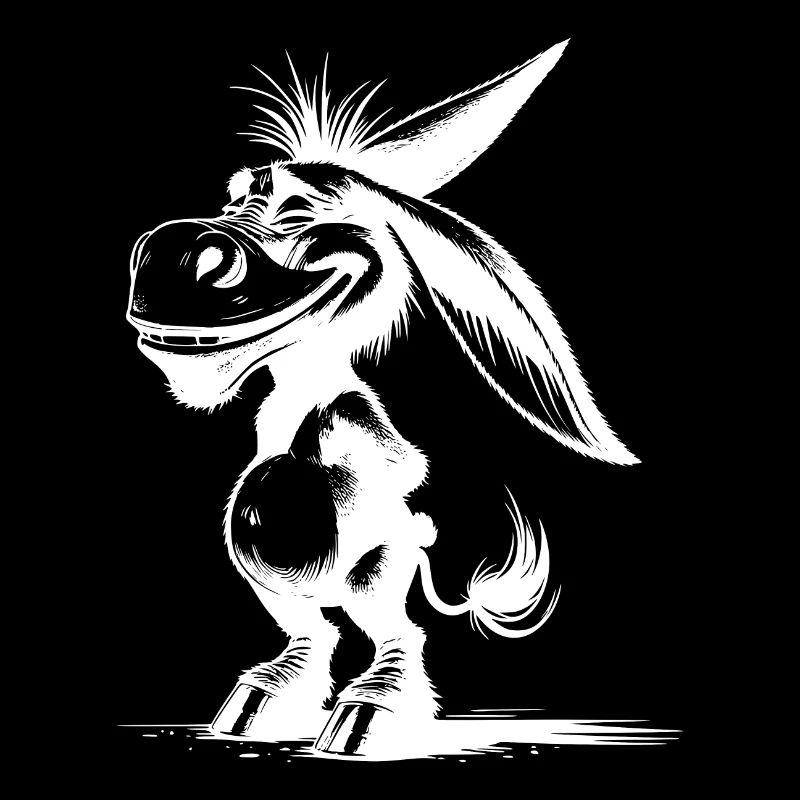 Lächelnder Esel Grinsende Langohr Karikatur