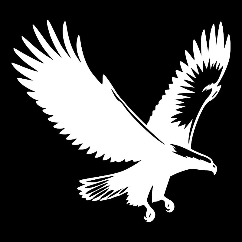 Elegant eagle approaching with broad wings
