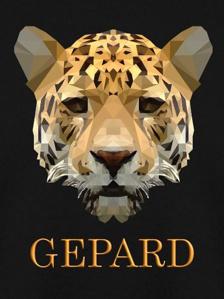 Gepard Mit 3D schrift