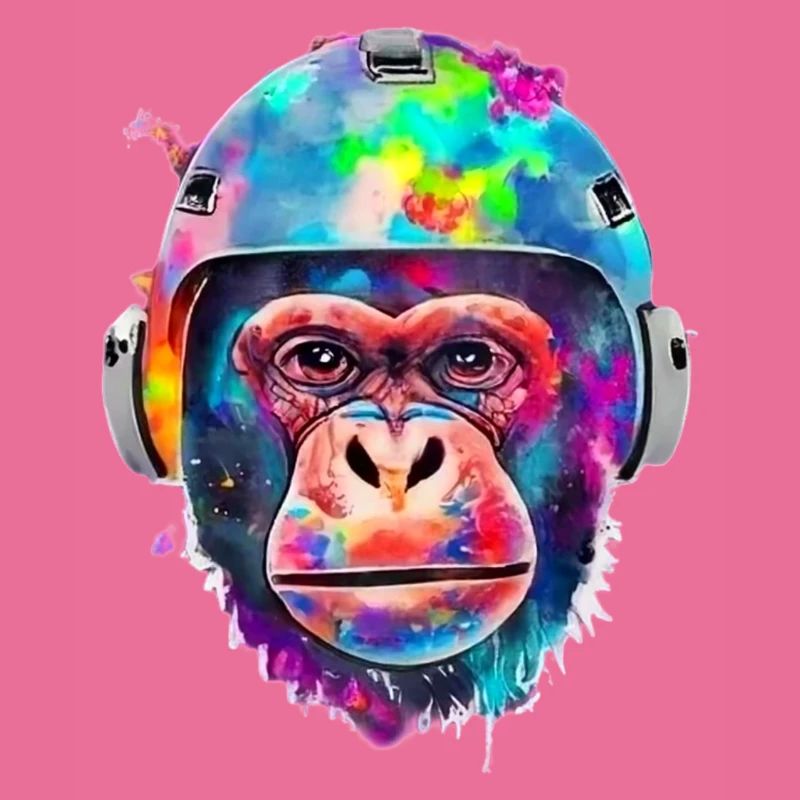 Monkey with a space helmet