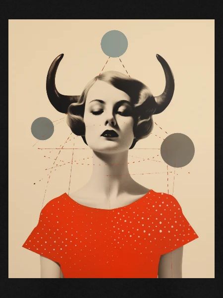 Stier Collage Kunst Astrologie