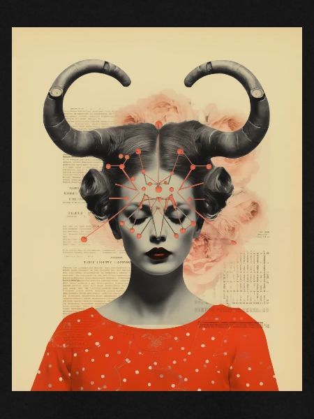 Steinbock Collage Kunst Astrologie