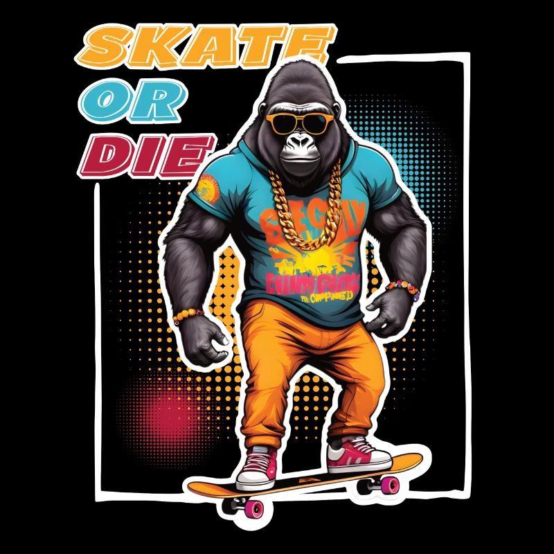 Skater Gorilla mit Sonnenbrille & Spruch