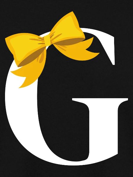 Letter G yellow bow