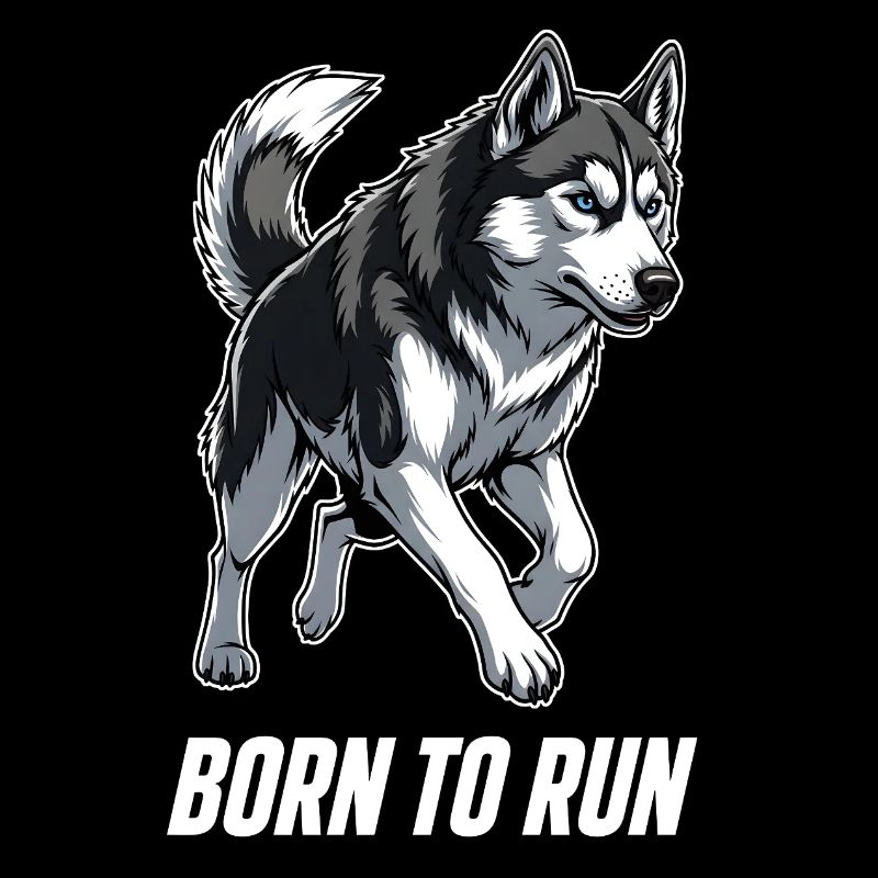 Né pour diriger l’illustration de Husky pour propriétaires de Husky