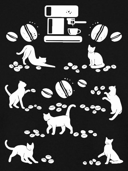  Kaffee Katze, -Espressomaschine -, Kaffeebohnen