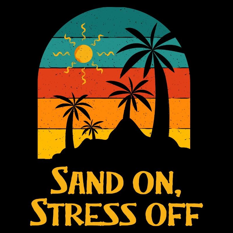 Sand on Stress off Beach Motivational Quote Ocean