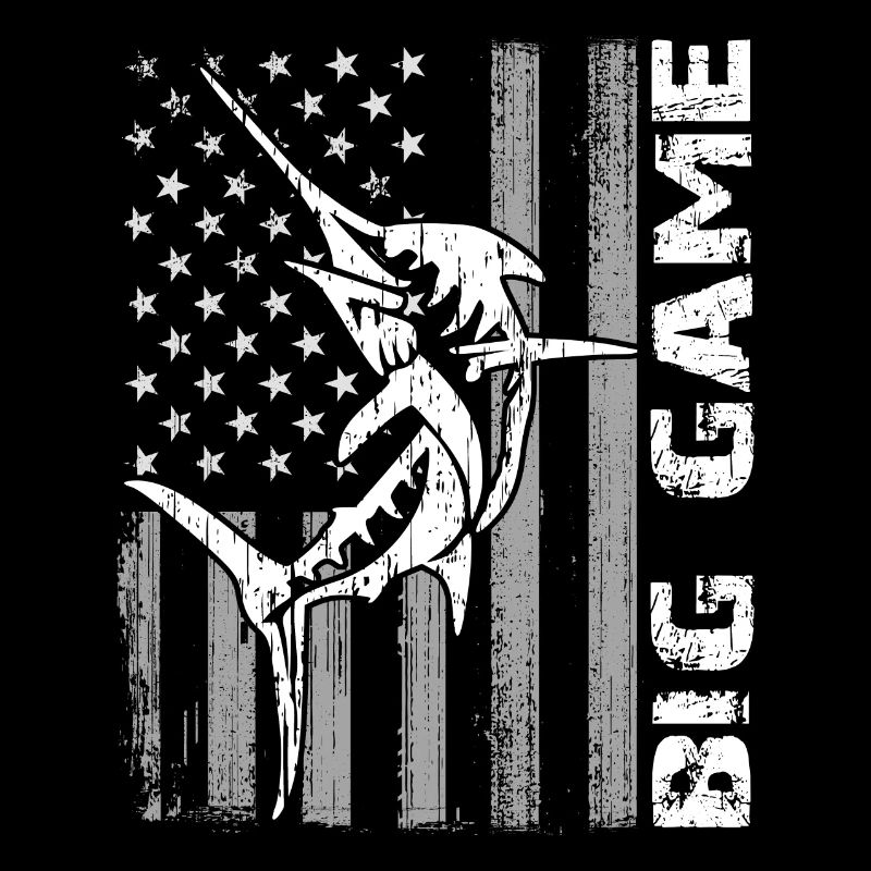 Springender Marlin mit US Flagge Hochseefischen