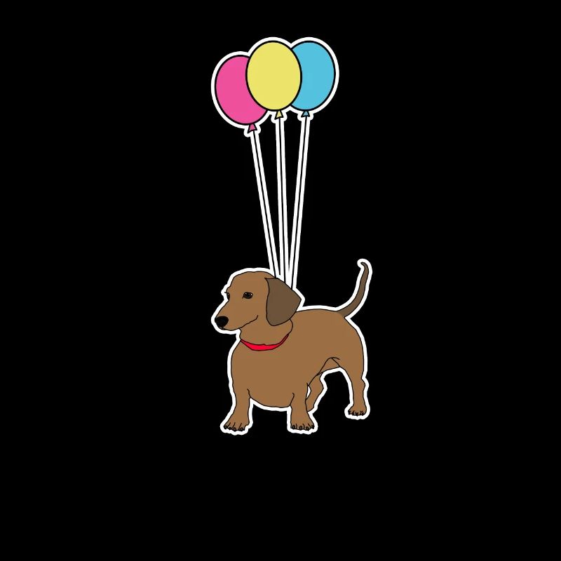 Dackel mit Luftballons