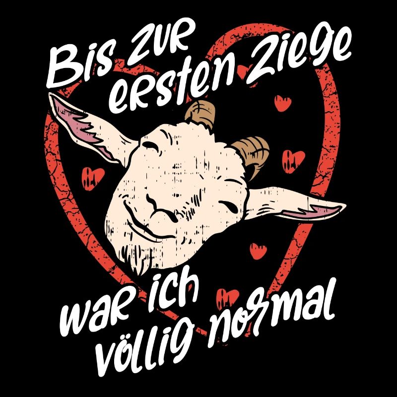 Ziegenportrait und Ziegenspruch