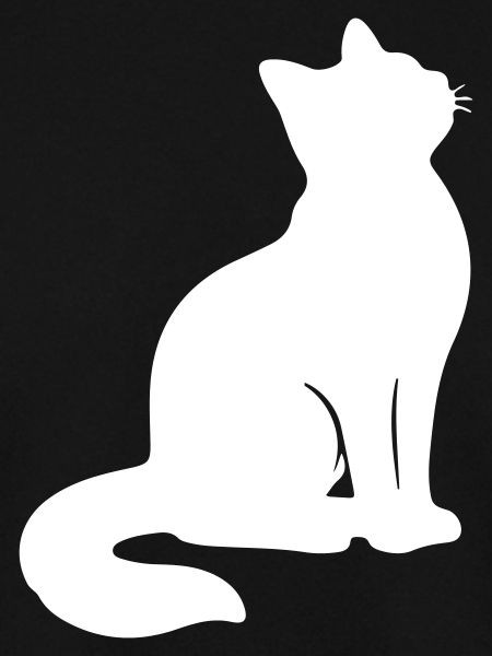 Sitzende Katze Silhouette Weiß