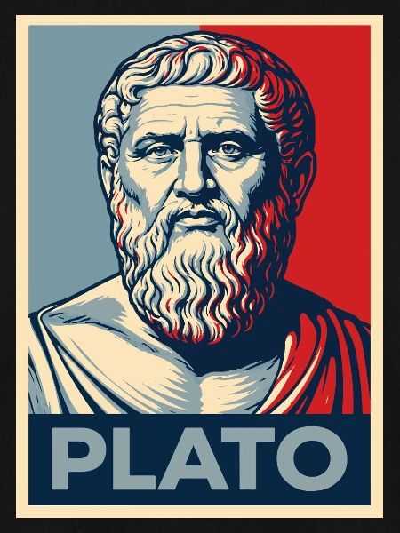 Platon-Porträt im Retro-Design