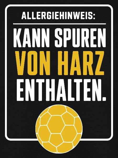 Allergiehinweis Handball – Spuren von Harz