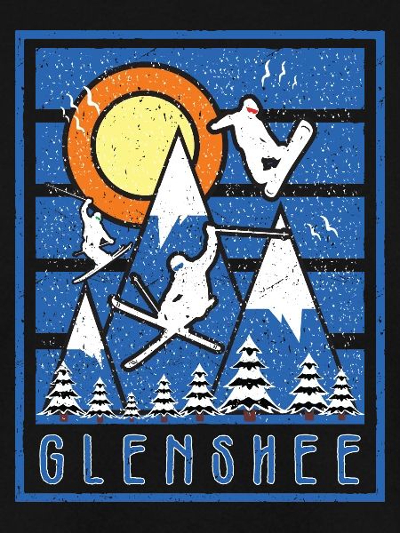 Retro Glenshe Ski Sunset
