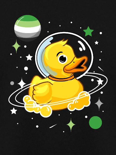 Duck Astronaut Aromantic Pride