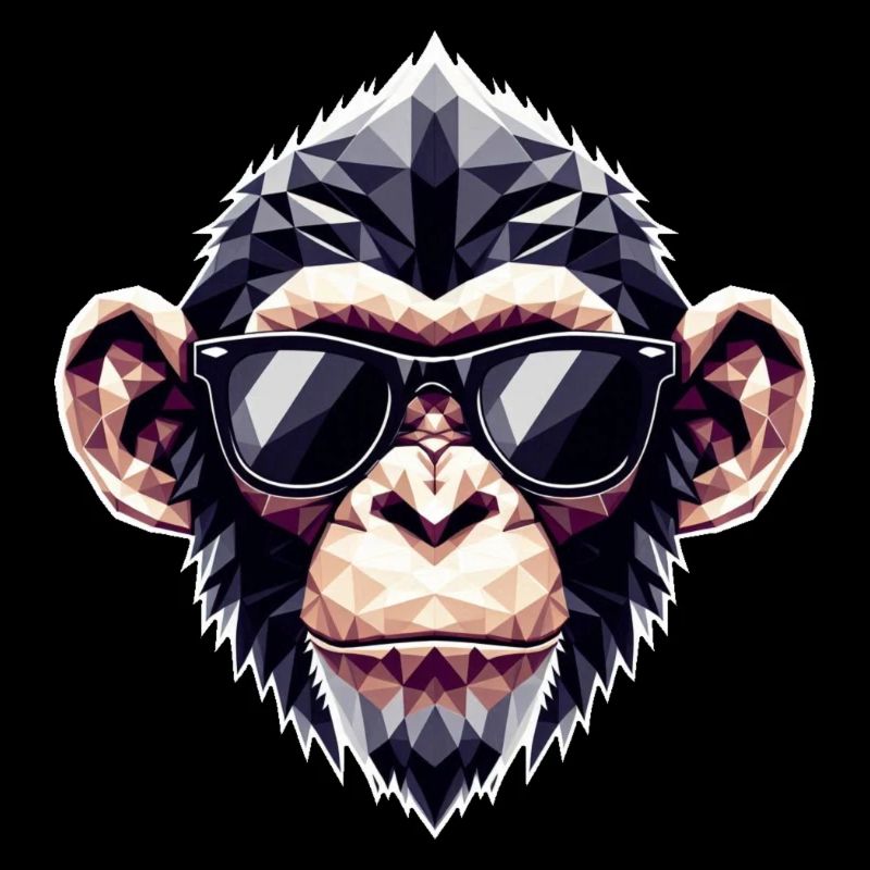 Affe Brille Polygon