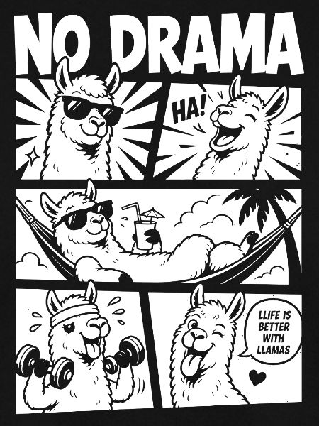 No Drama Lama Comic Design