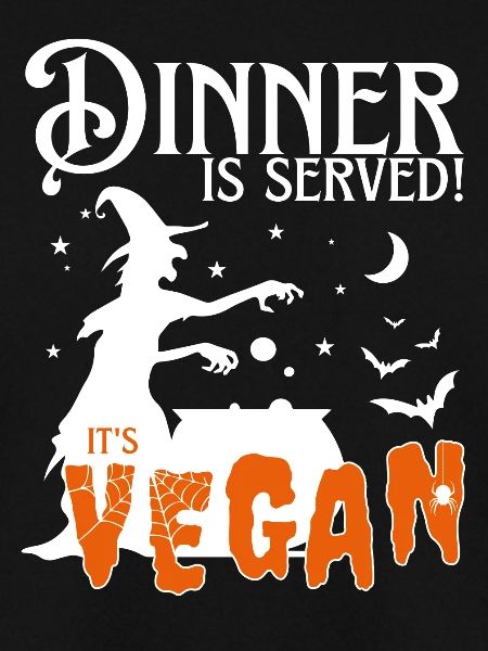 Veganes Hexen-Halloween-Party-Dinner wird serviert