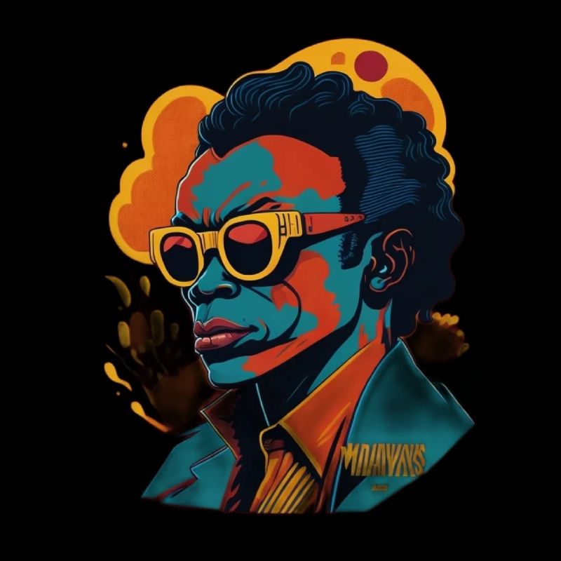 Miles Davis colorful drawing