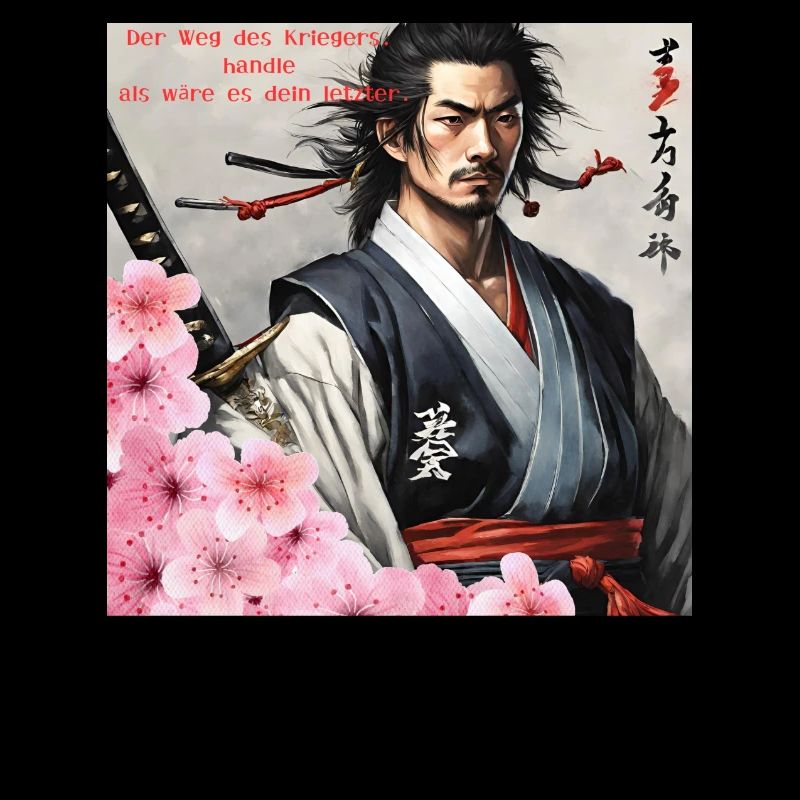 Japanischer Samurai Krieger Kirchblüten