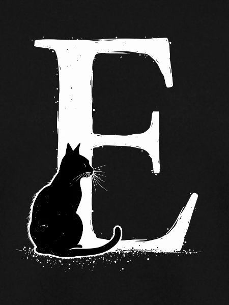 Buchstabe E mit Katze