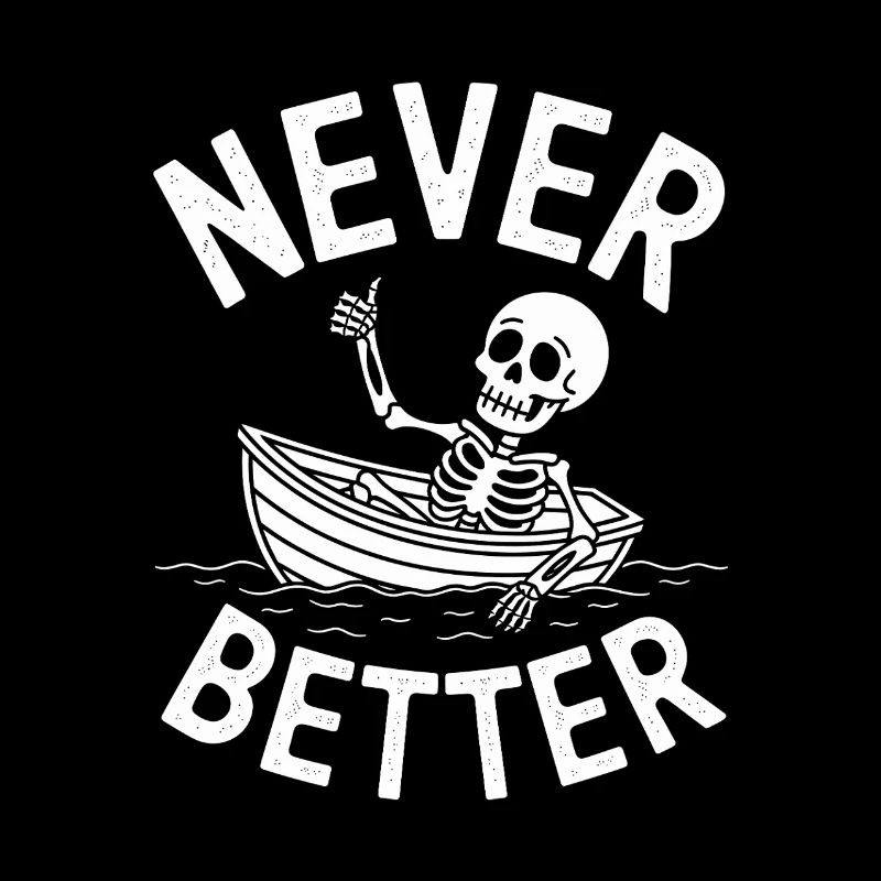 Funny skeleton – "Never Better" boot design