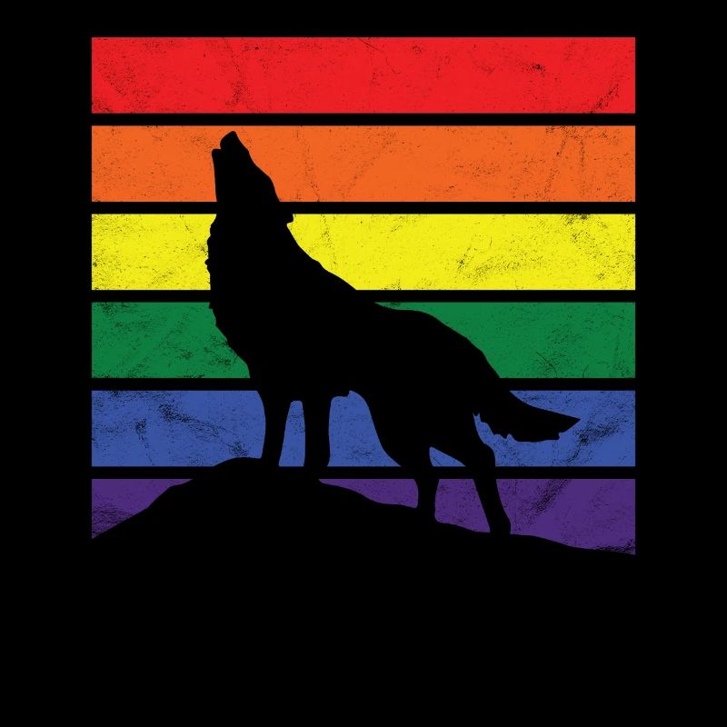 Wolf LGBT cadeau silhouette arc-en-tolérance